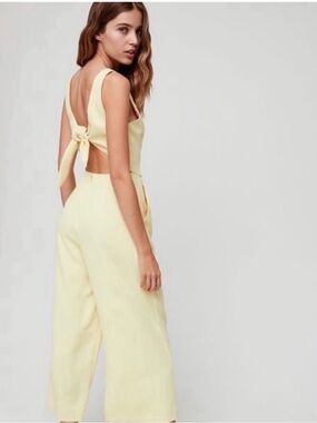 Wilfred Yellow Tie Back Ecoulement Jumpsuit, size S
